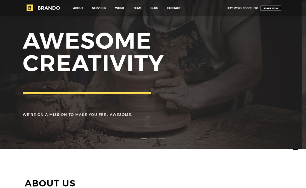 15+ migliori temi premium per una pagina WordPress 2022 Brando - Best Premium WordPress One-Page Themes 2017