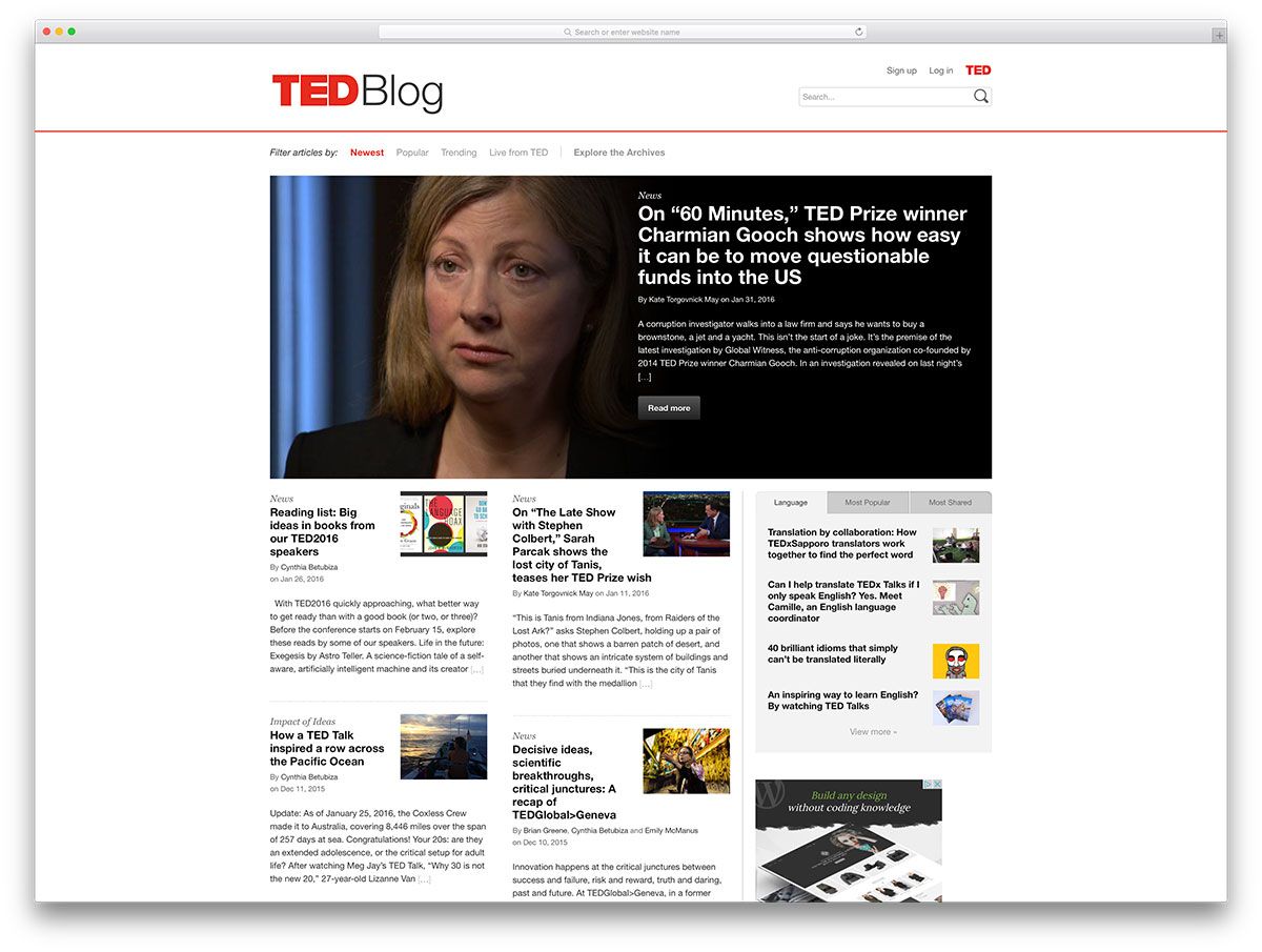 ted-blog-example-made-using-wordpress