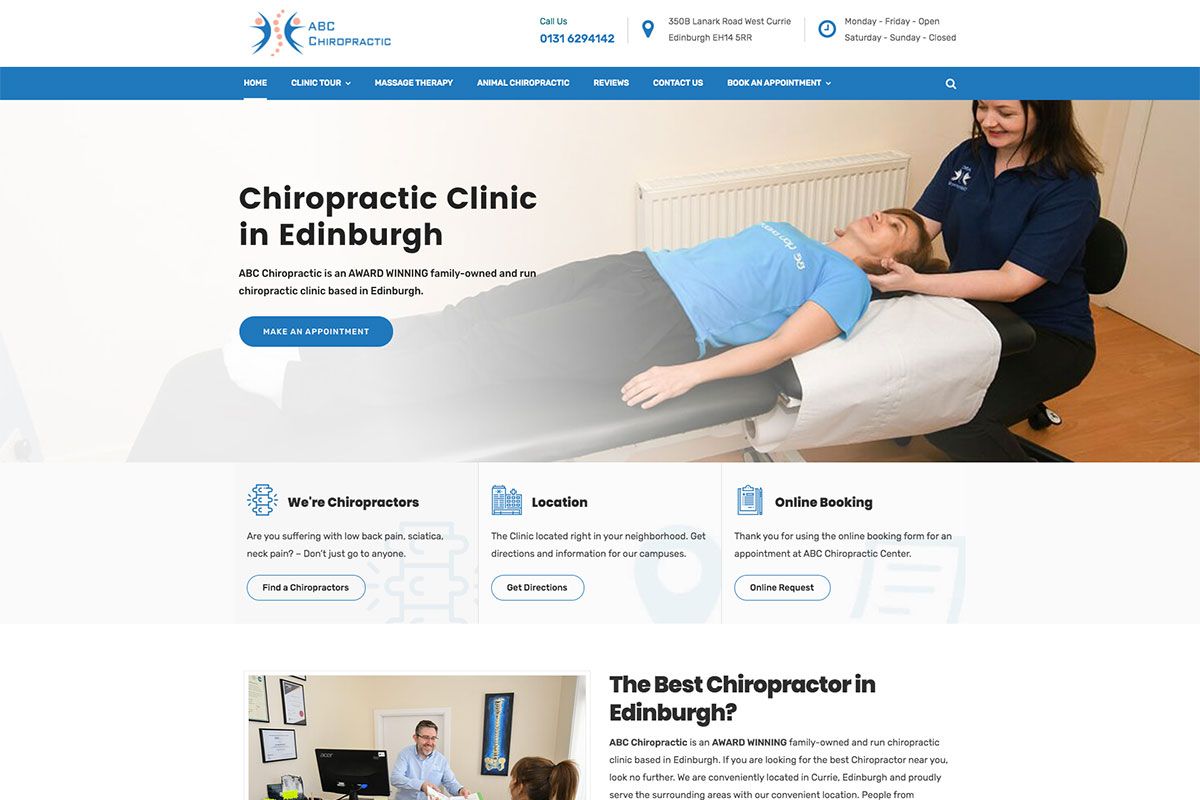 Desain situs web Chiropractic ABC