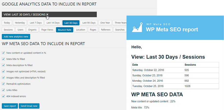 WP Meta SEO - Una soluzione SEO completa per siti Web WordPress WP Meta Feature - Email Report
