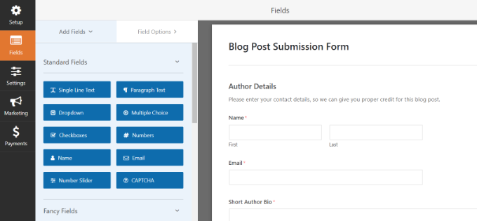 ฟิลด์ลากและวางแบบฟอร์ม Drag and drop form fields