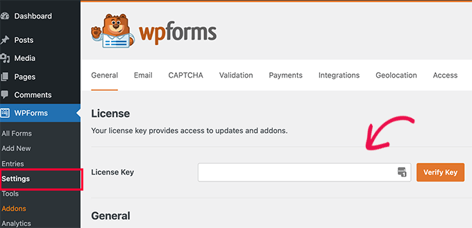 คีย์ใบอนุญาต WPForms WPForms license key