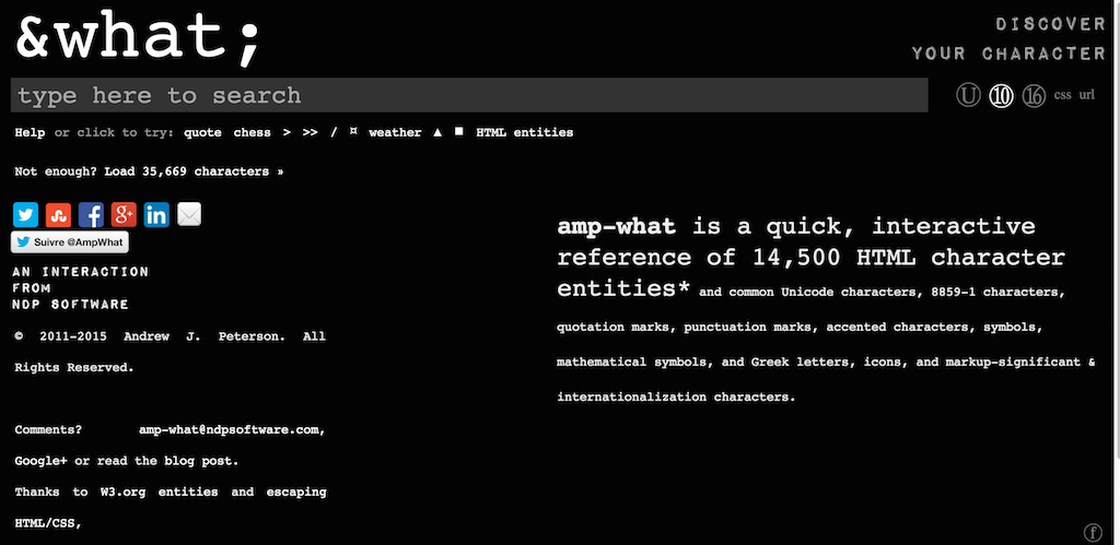 -what 发现 Unicode HTML 字符实体