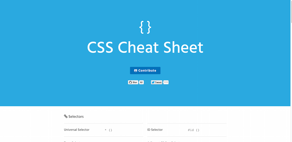 CSS 备忘单