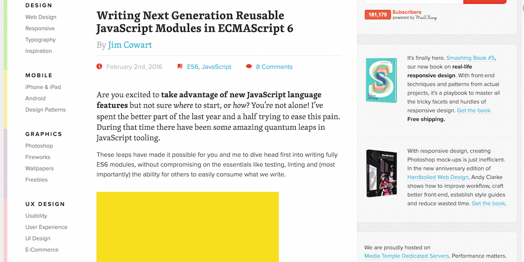 ECMAScript 6에서 차세대 재사용 가능한 JavaScript 모듈 작성 – Smashing Magazine