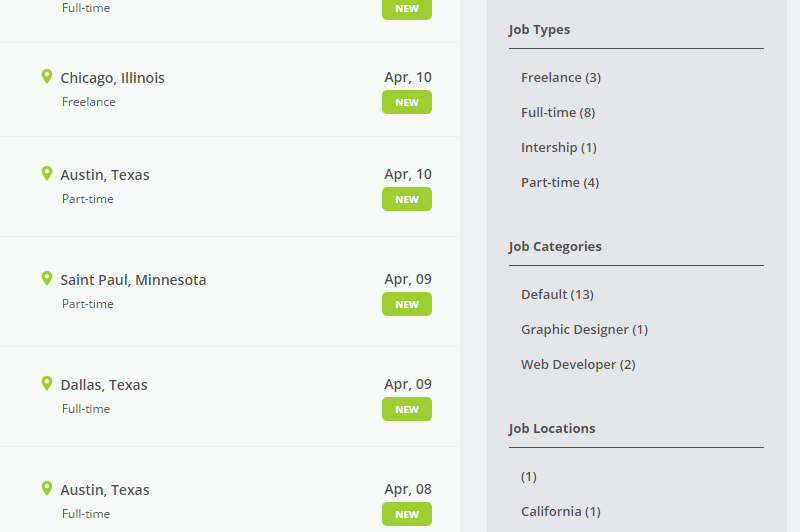WPJobBoardフィルタージョブ