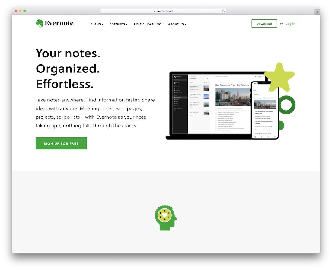 Evernoteがオンラインツールでメモを取る