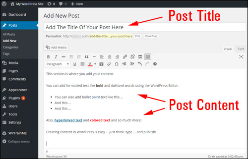 Guia passo a passo para criar um post WP Step-By-Step Guide To Creating A WordPress Post