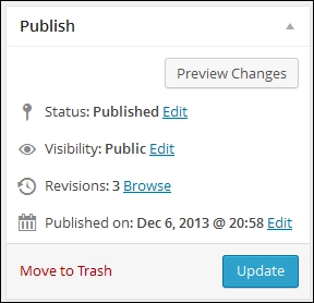 Seção da caixa de publicação do WP WordPress Post Publisher Module