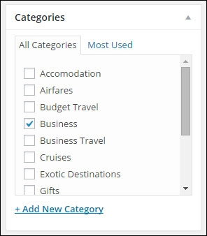Categorias de postagem do WordPress WordPress Post Categories