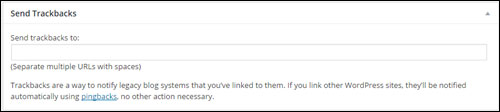 Módulo Post - Enviar Trackbacks WordPress Post - Send Trackbacks Field