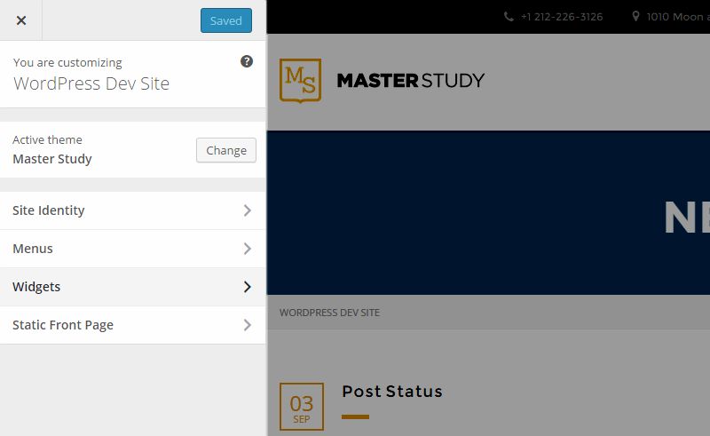 MasterstudyWordPressカスタマイザー