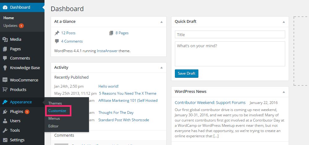 WordPress-Customizer