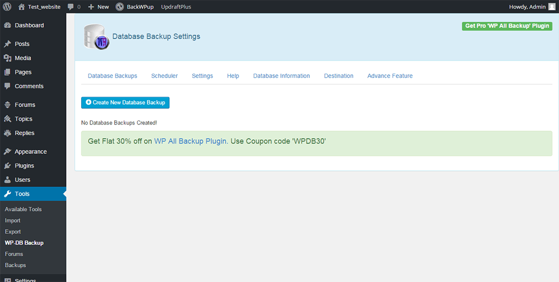 WP-database-backup