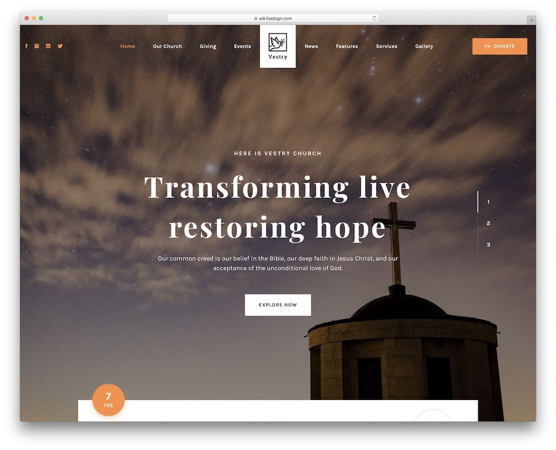 motyw wordpress kościoła zakrystii