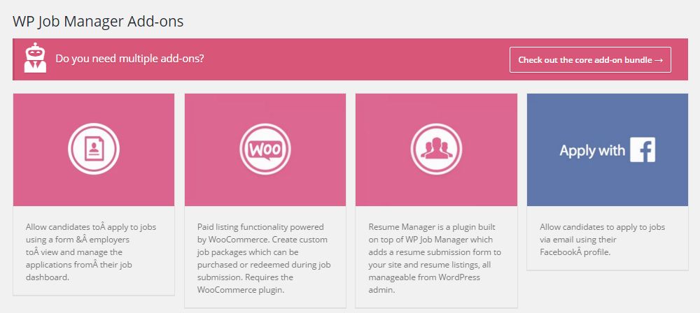 โปรแกรมเสริม WP Job Manger ที่แสดงรายการได้