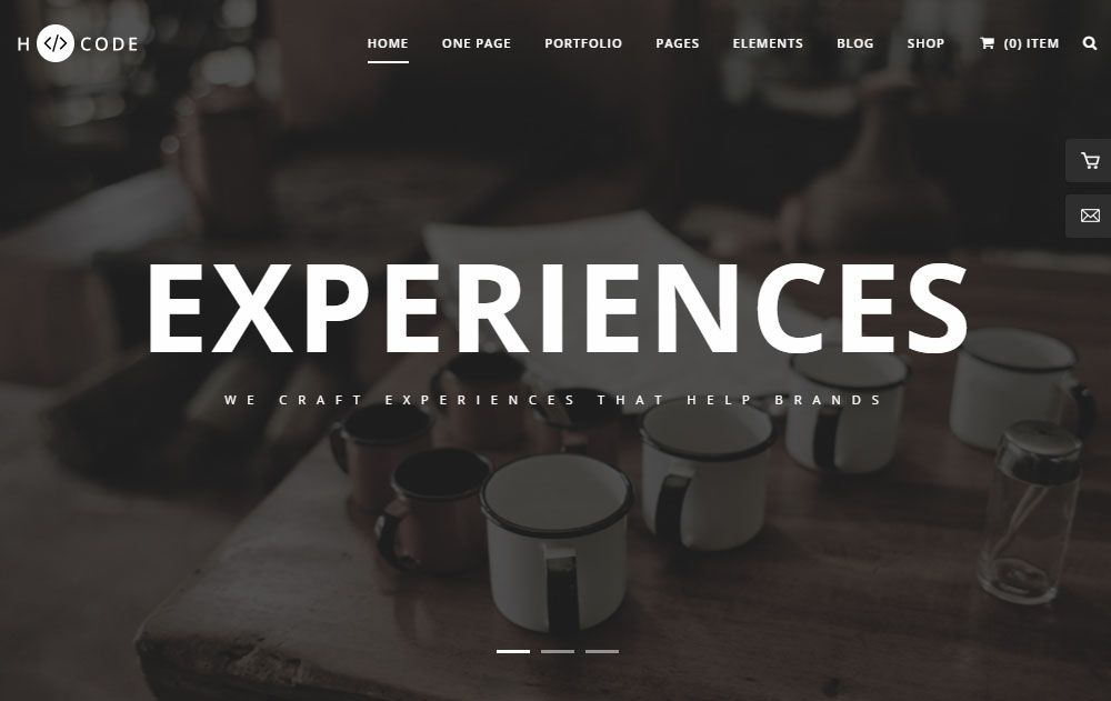 H-Code WordPress 테마 검토 메인 데모