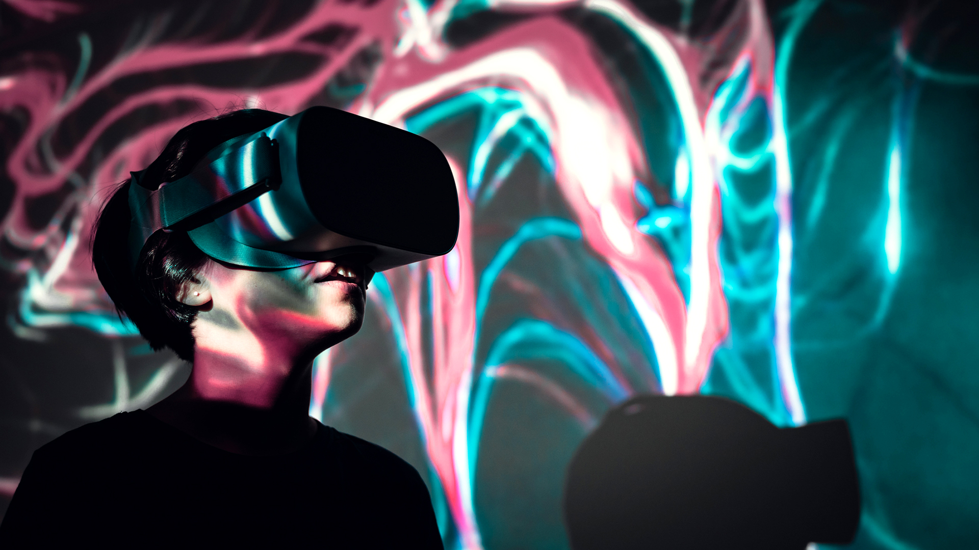 使用 vr 耳机的人