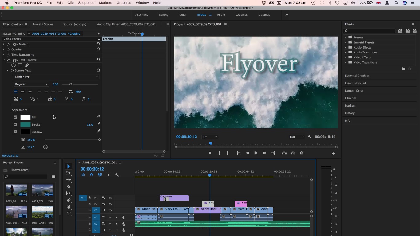 AdobePremiereProの編集レイアウト