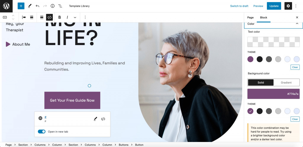 心理学家 WordPress 主题块