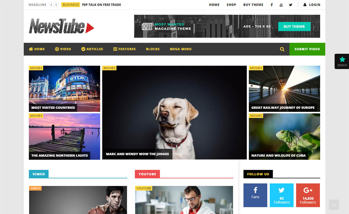 15+ migliori temi video WordPress reattivi 2022 NewsTube - Best WordPress Video Theme
