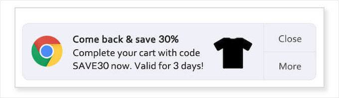 دفع مثال على قسيمة الإخطار Push notification coupon example