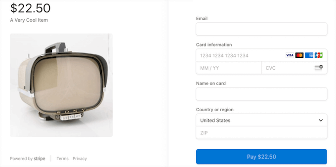 نموذج الخروج من WP Simple Pay WP Simple Pay checkout form