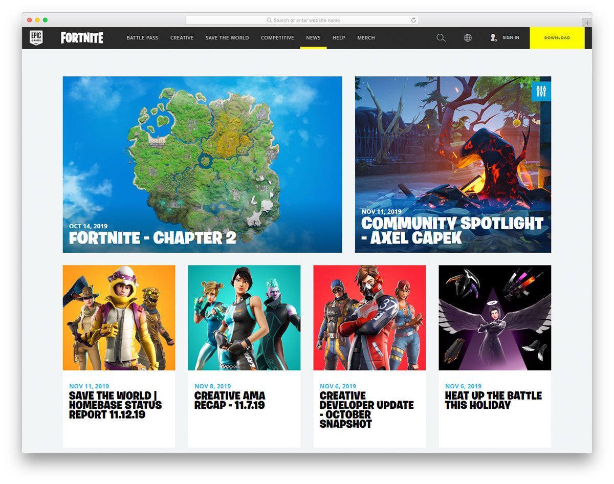 Epic Games — Fortnite — projektowanie bloga o grach