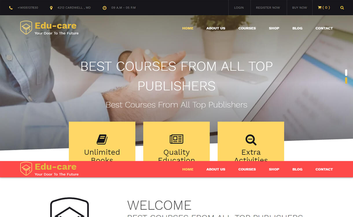 Oltre 30 migliori temi WordPress gratuiti per l'istruzione 2022 Edu Care-Best Free Education WordPress Themes 2018