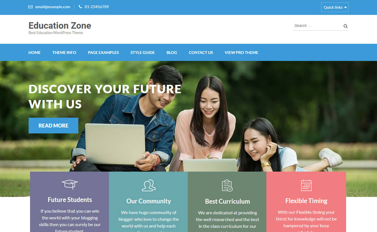 Oltre 30 migliori temi WordPress gratuiti per l'istruzione 2022 Education Zone-Best Free Education WordPress Themes 2018