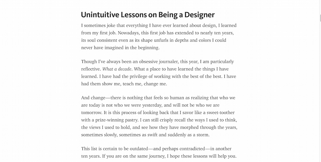 Lições não intuitivas sobre ser um designer