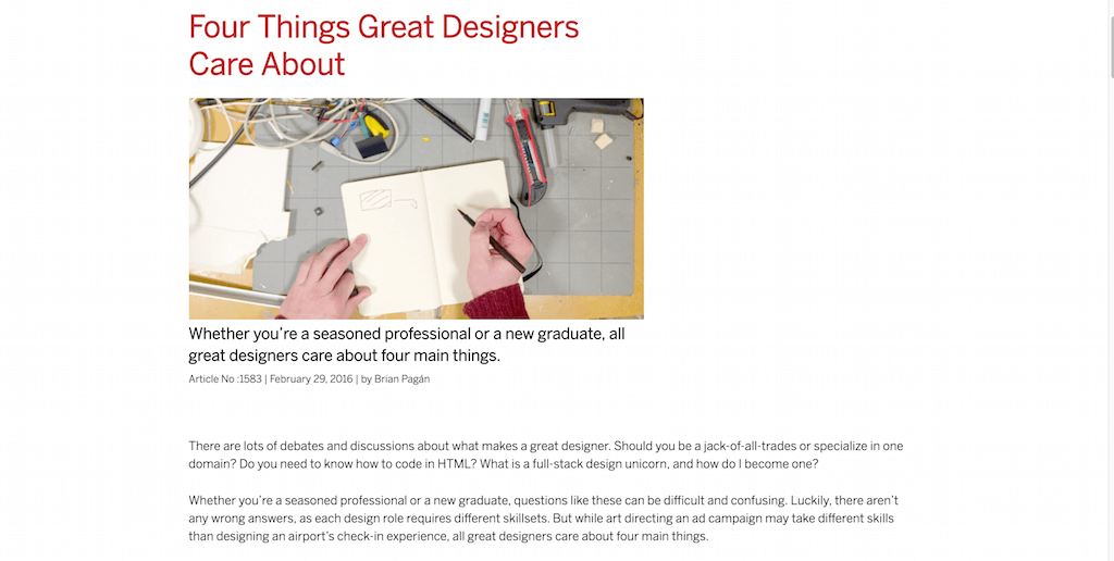 Quatro coisas com as quais os grandes designers se preocupam