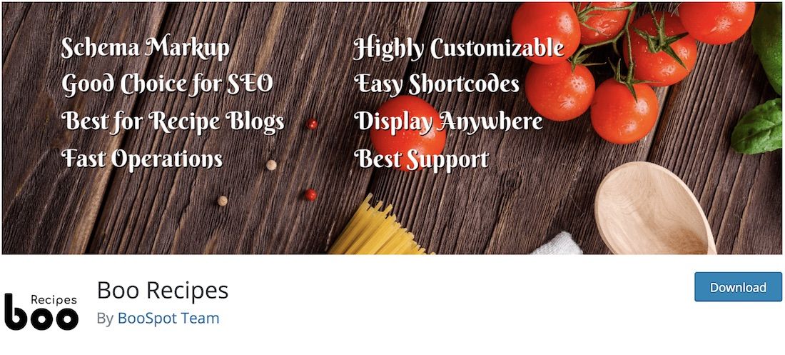 plugin per wordpress di boo ricette