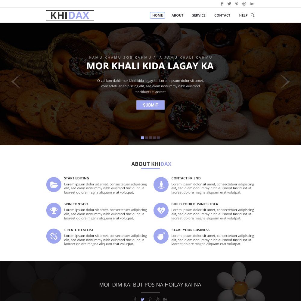 قالب صفحة واحدة Khidax PSD