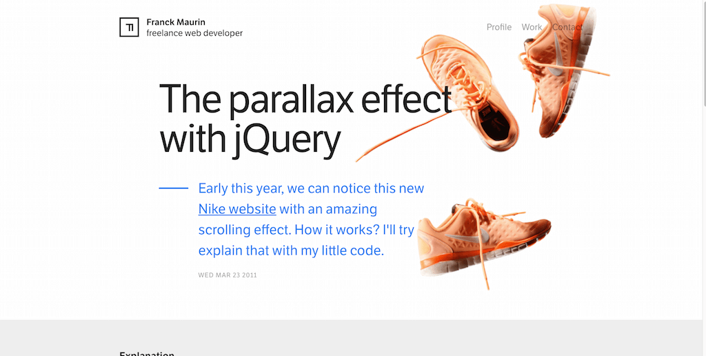 เอฟเฟกต์พารัลแลกซ์ด้วย jQuery
