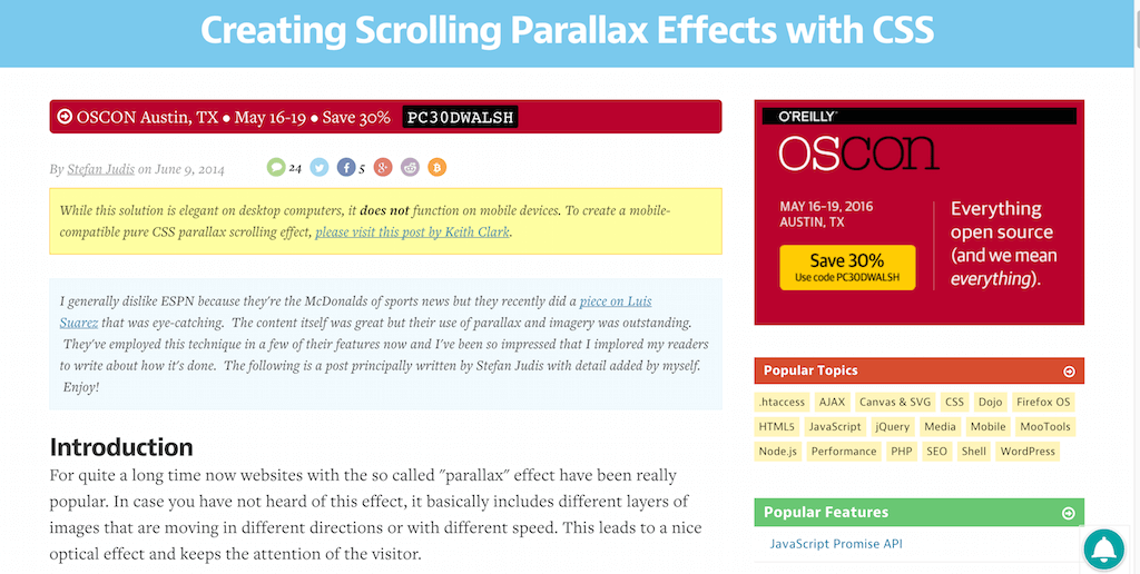 การสร้างเอฟเฟกต์ Parallax แบบเลื่อนด้วย CSS