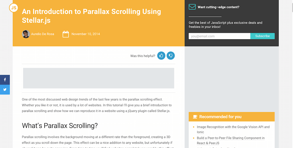 ข้อมูลเบื้องต้นเกี่ยวกับการเลื่อน Parallax โดยใช้ Stellar.js