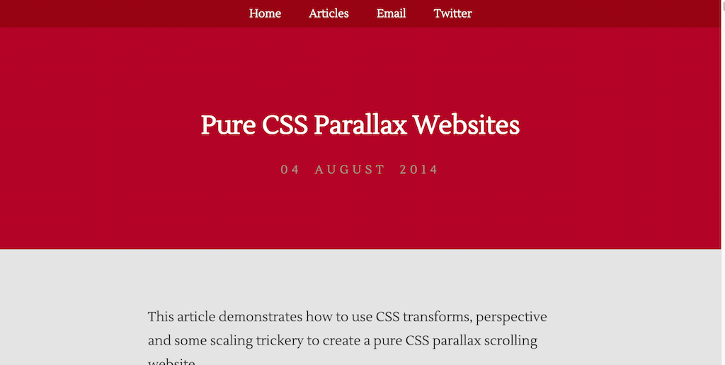 เว็บไซต์ Pure CSS Parallax