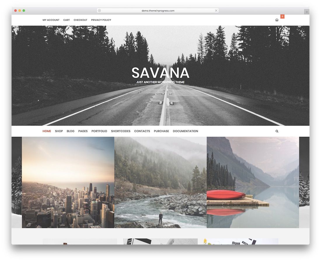 tema wordpress de grade grátis savana lite