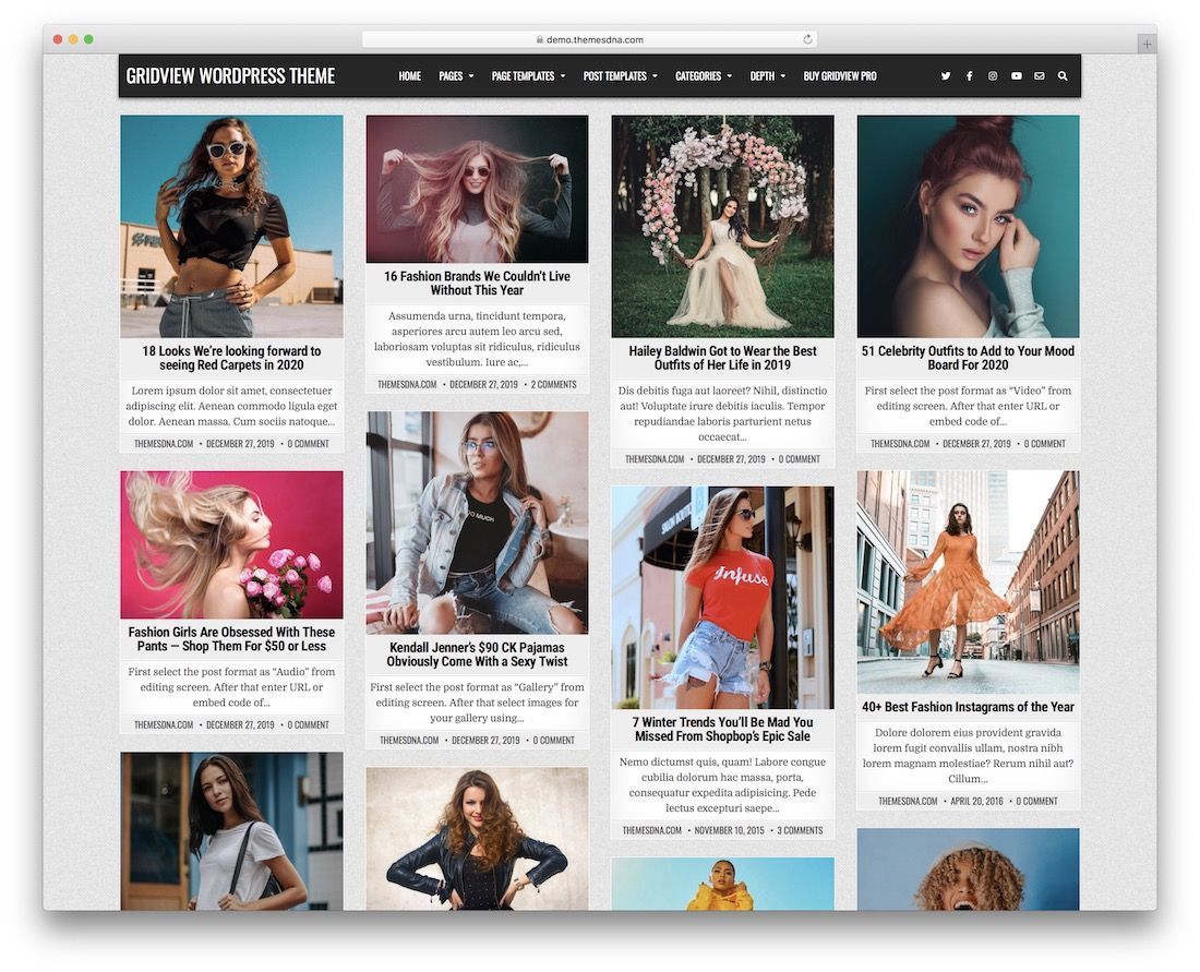 tema wordpress grátis gridview