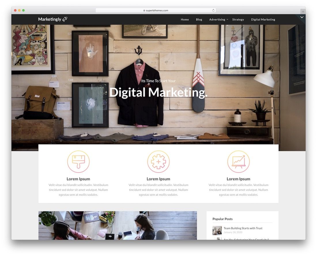 tema de video de wordpress sin marketing