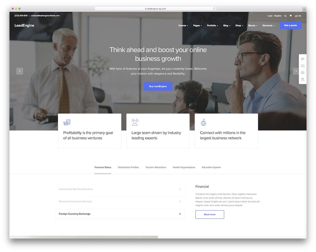 Leadengine-WordPress-Theme für kleine Unternehmen