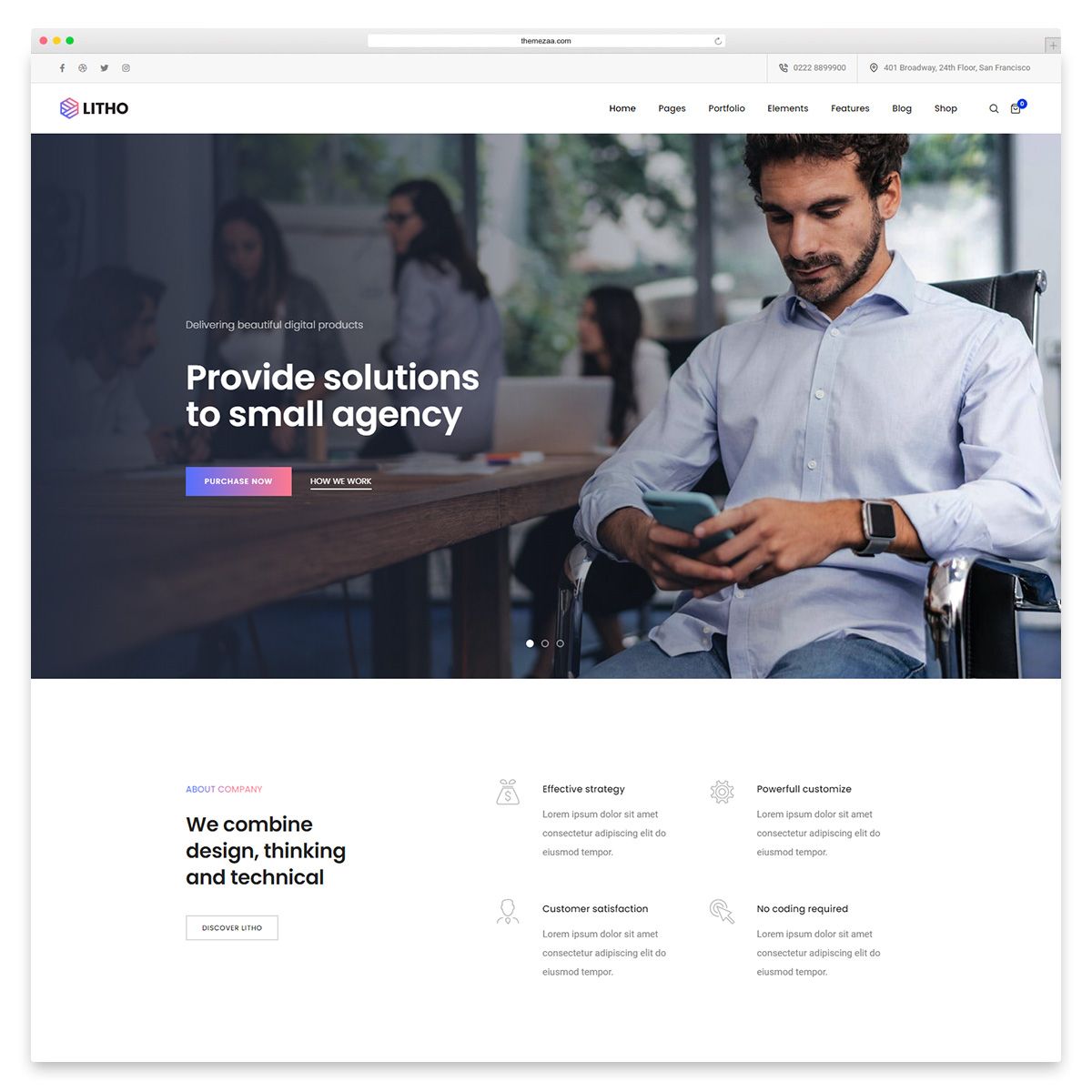 litho WordPress-Theme für kleine Unternehmen