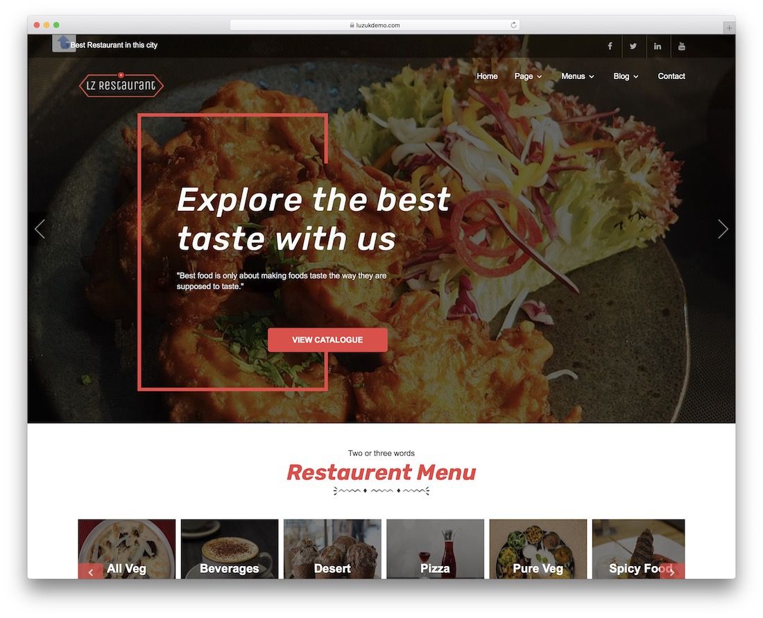 lzrestaurant tema gratuito de wordpress