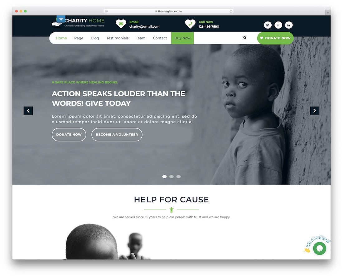 tema gratuito de wordpress para recaudar fondos de caridad