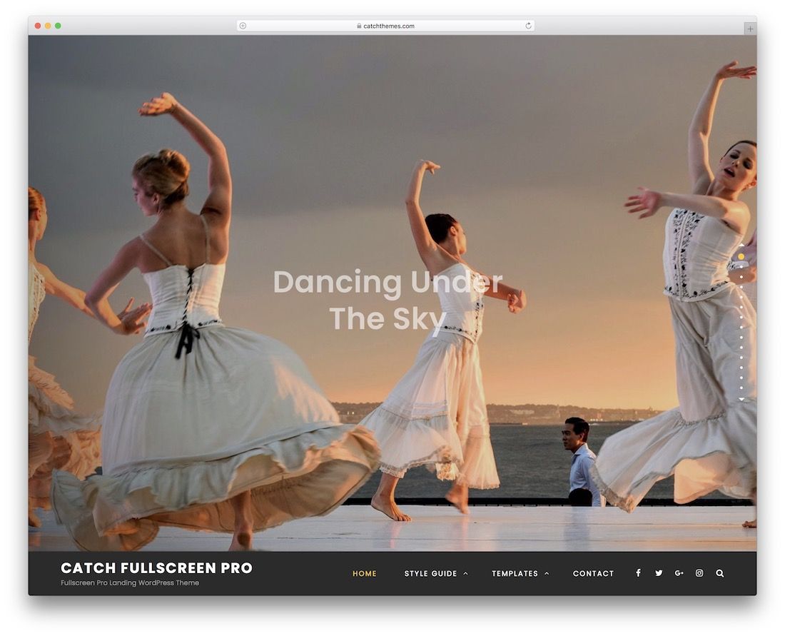 captura el tema de wordpress gratuito de una página a pantalla completa