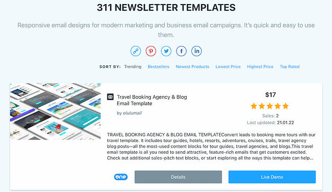 modelli di newsletter via e-mail: templatemonster