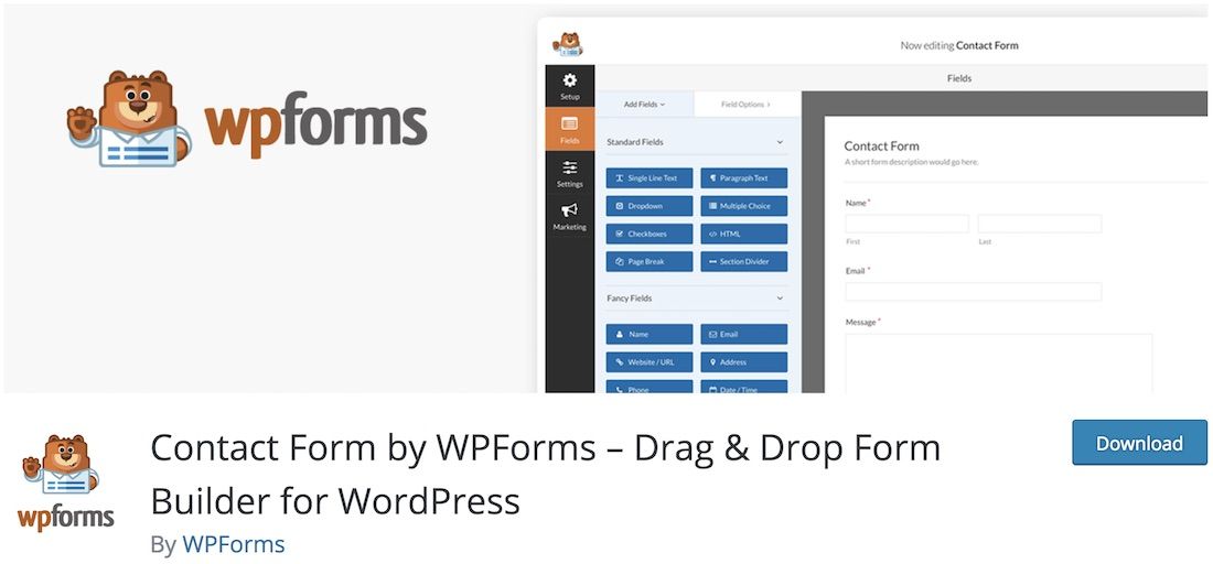 plugin de formulário de contato por wpforms