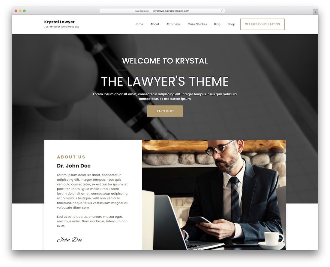 кристал адвокат бесплатная тема для wordpress