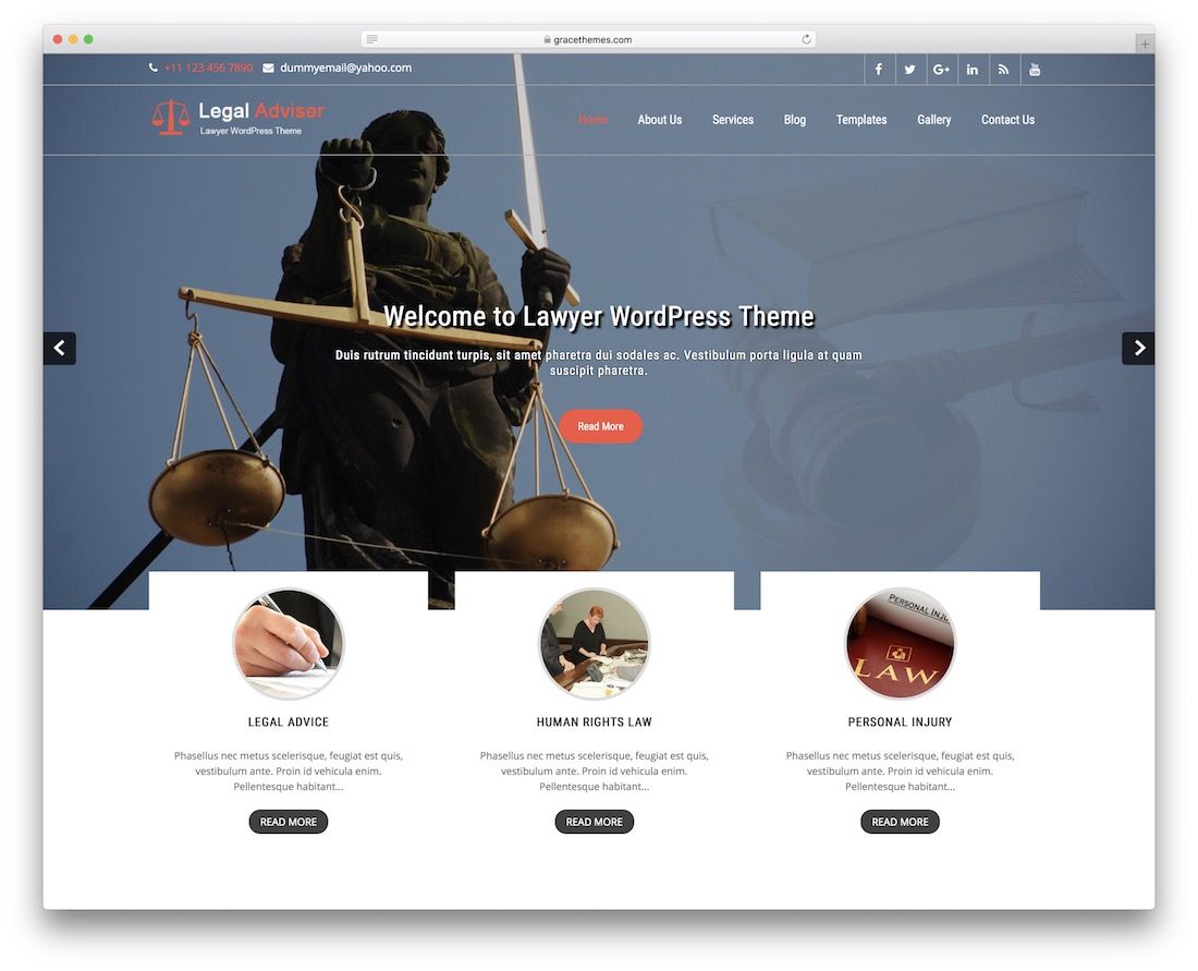 юрисконсульт облегченная бесплатная тема wordpress